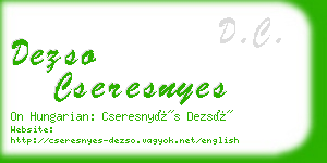 dezso cseresnyes business card